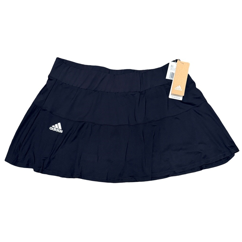 Adidas Women T Match Skirt Black Tennis Skort AEROREADY Primegreen XL NWT